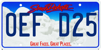 SD license plate 0EFD25