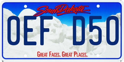 SD license plate 0EFD50