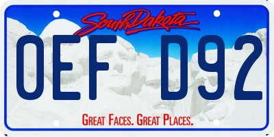 SD license plate 0EFD92