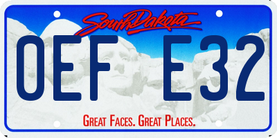 SD license plate 0EFE32
