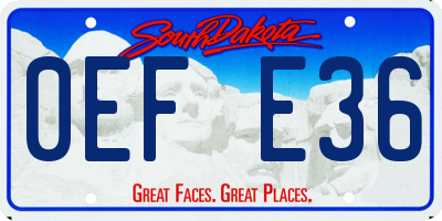 SD license plate 0EFE36
