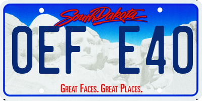 SD license plate 0EFE40