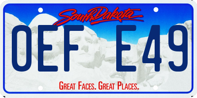 SD license plate 0EFE49
