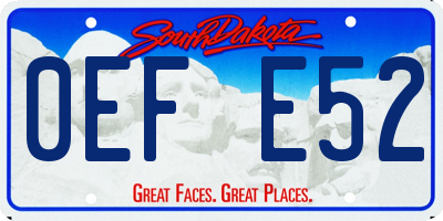 SD license plate 0EFE52