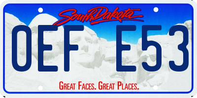 SD license plate 0EFE53
