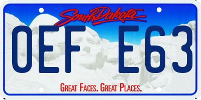 SD license plate 0EFE63