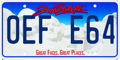 SD license plate 0EFE64