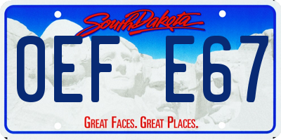 SD license plate 0EFE67