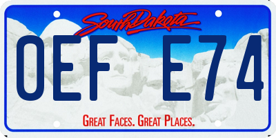 SD license plate 0EFE74
