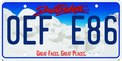 SD license plate 0EFE86