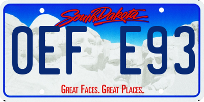SD license plate 0EFE93