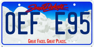 SD license plate 0EFE95