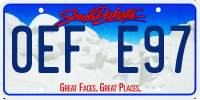 SD license plate 0EFE97
