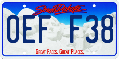 SD license plate 0EFF38