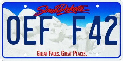 SD license plate 0EFF42