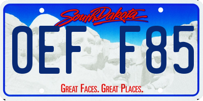 SD license plate 0EFF85