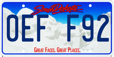 SD license plate 0EFF92