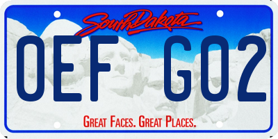 SD license plate 0EFG02