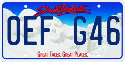 SD license plate 0EFG46