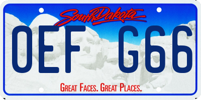 SD license plate 0EFG66
