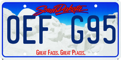SD license plate 0EFG95