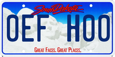 SD license plate 0EFH00