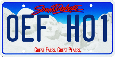 SD license plate 0EFH01