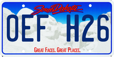 SD license plate 0EFH26