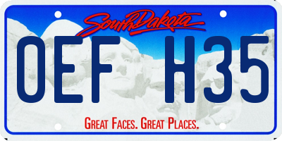 SD license plate 0EFH35