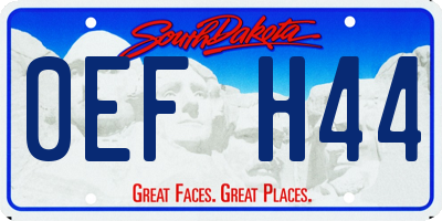 SD license plate 0EFH44