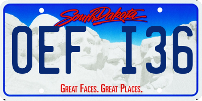 SD license plate 0EFI36