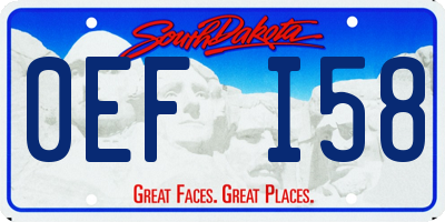 SD license plate 0EFI58