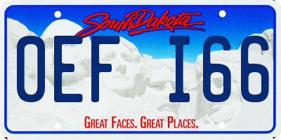 SD license plate 0EFI66