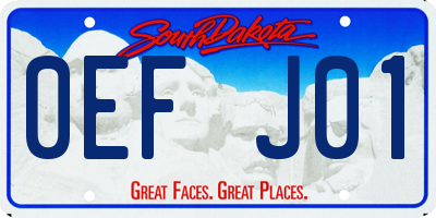 SD license plate 0EFJ01
