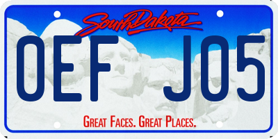 SD license plate 0EFJ05