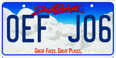 SD license plate 0EFJ06
