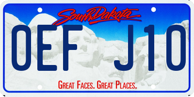 SD license plate 0EFJ10