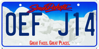 SD license plate 0EFJ14
