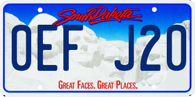 SD license plate 0EFJ20