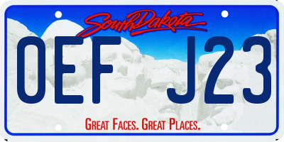 SD license plate 0EFJ23