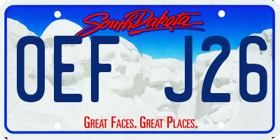 SD license plate 0EFJ26