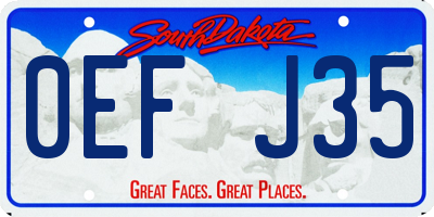 SD license plate 0EFJ35