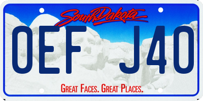 SD license plate 0EFJ40