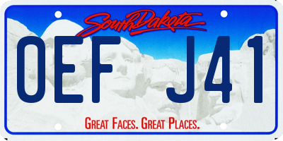SD license plate 0EFJ41