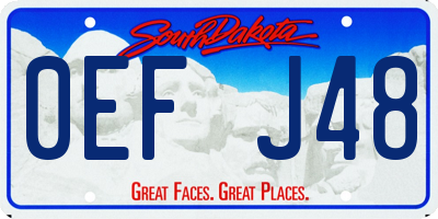 SD license plate 0EFJ48