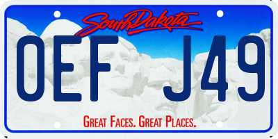 SD license plate 0EFJ49