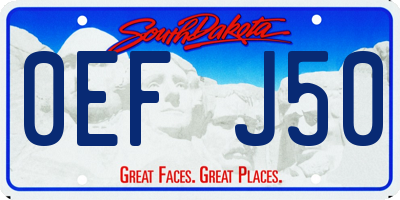 SD license plate 0EFJ50