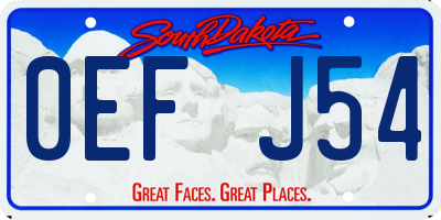 SD license plate 0EFJ54