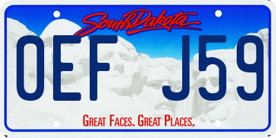 SD license plate 0EFJ59