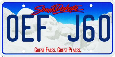SD license plate 0EFJ60